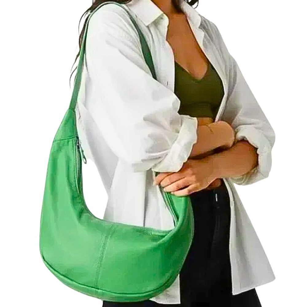 Free People Green Crescent Idle Hands Shoulder Bag